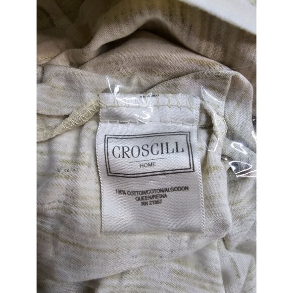 Croscill Home 100% Cotton Floral Print Pillowcases Pair Set of 2 Green Beige - Picture 5 of 9